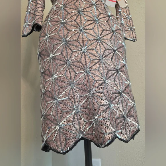 Gianni Bini Pink and Silver Sequin Dress - Picture 8 of 9